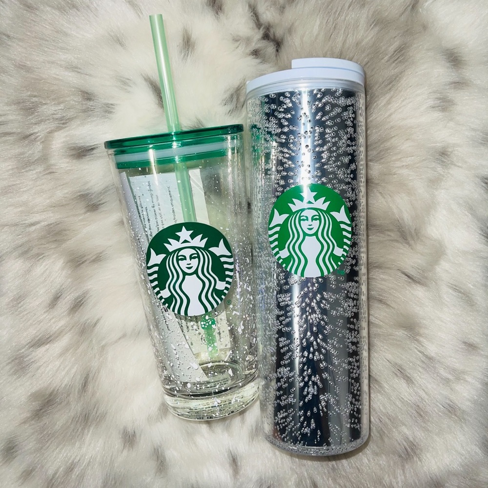 💚☃️Rare Starbucks holiday snow/silver tumbler set - Picture 2 of 5
